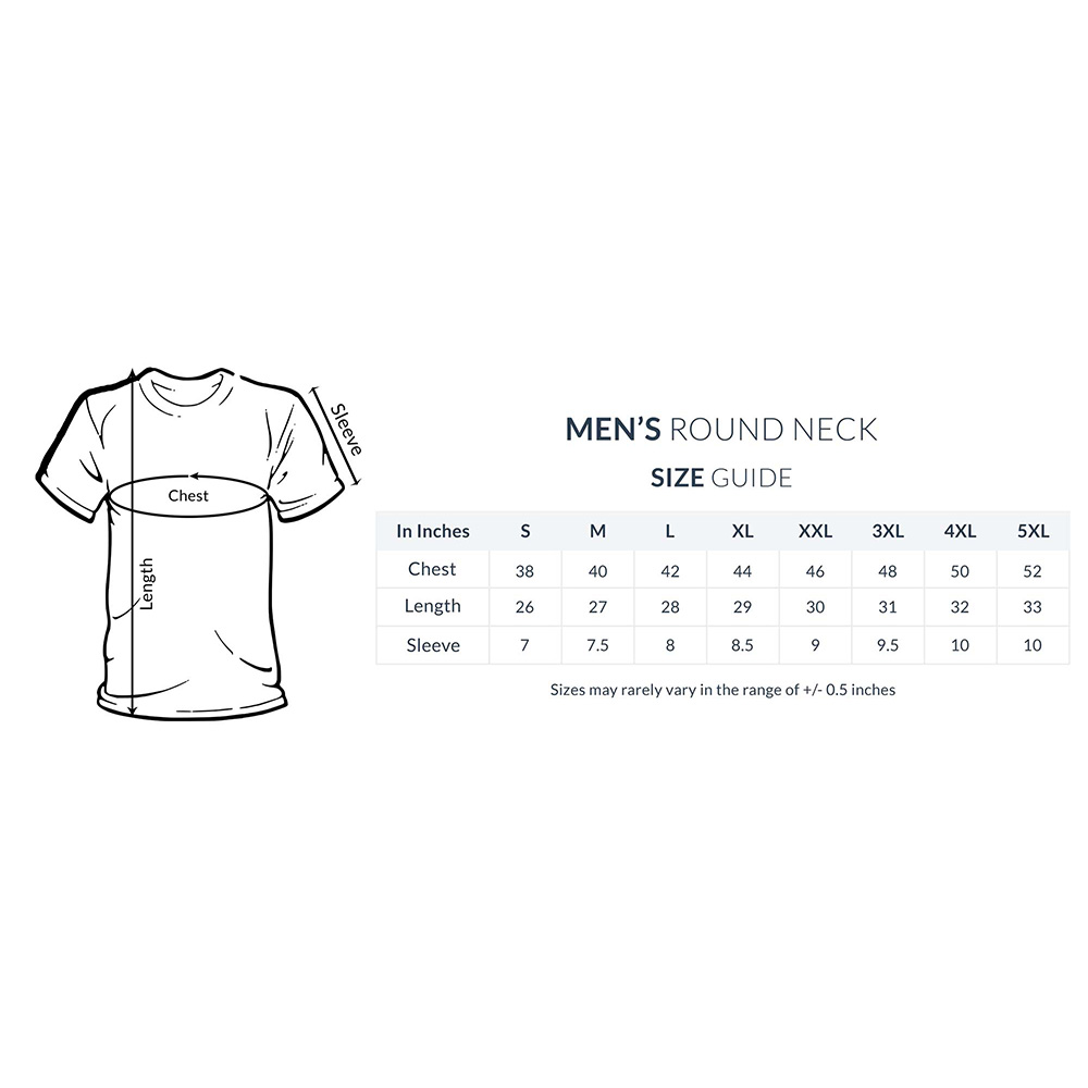Half_Sleeve_Round_Neck_T-Shirt_printrove_size_guide unisex cartoon t shirt