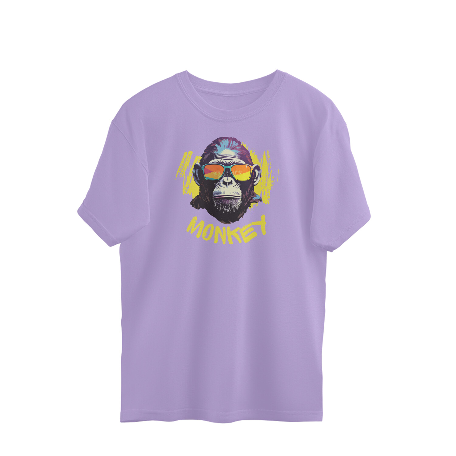 front-68ff0fbb212ff-Iris_Lavender_S_Oversized_T-shirt.jpg monkey printed oversized t shirt