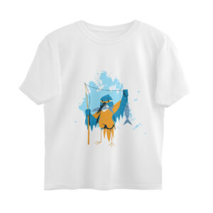 kingfisher bird printed oversized t shirt