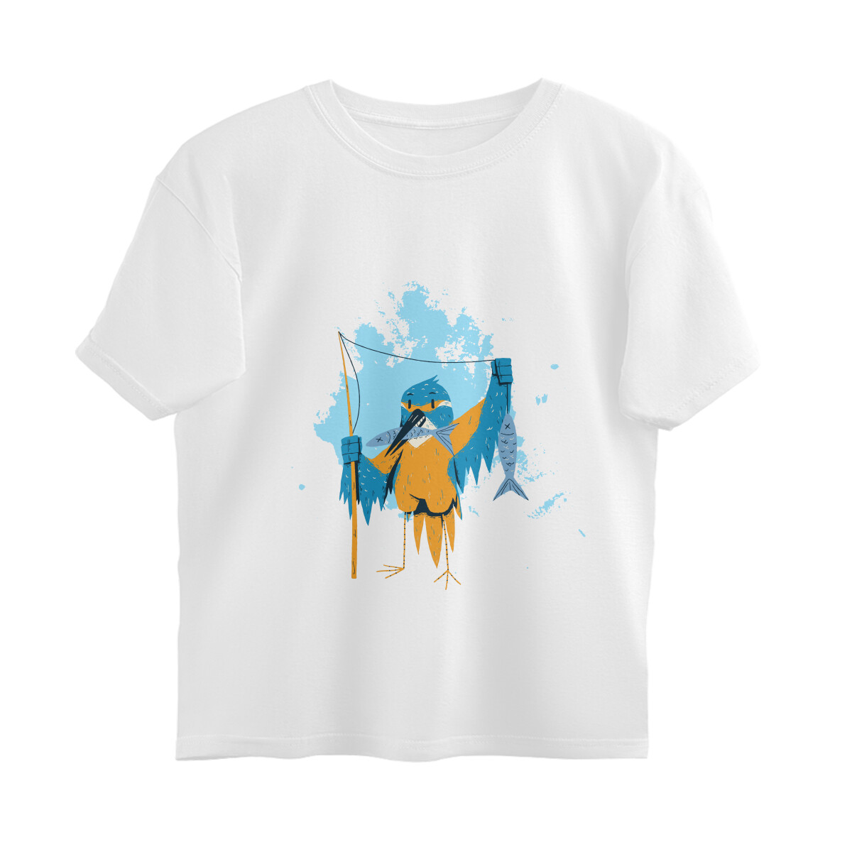 front-6908bd71e11a3-White_XS_Oversized_T-shirt.jpg kingfisher bird printed oversized t shirt