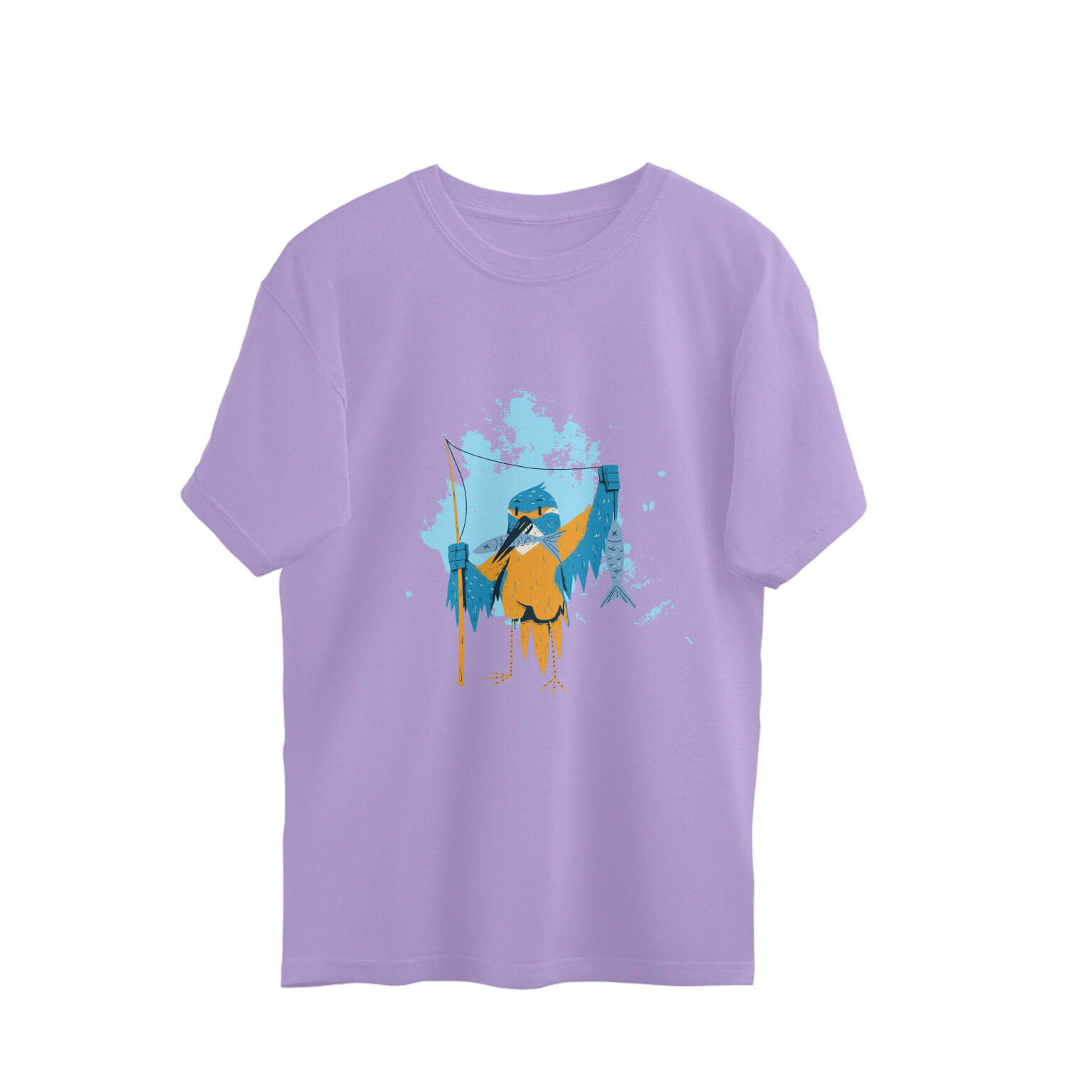 front-6908bd7393edd-Iris_Lavender_S_Oversized_T-shirt.jpg kingfisher bird printed oversized t shirt