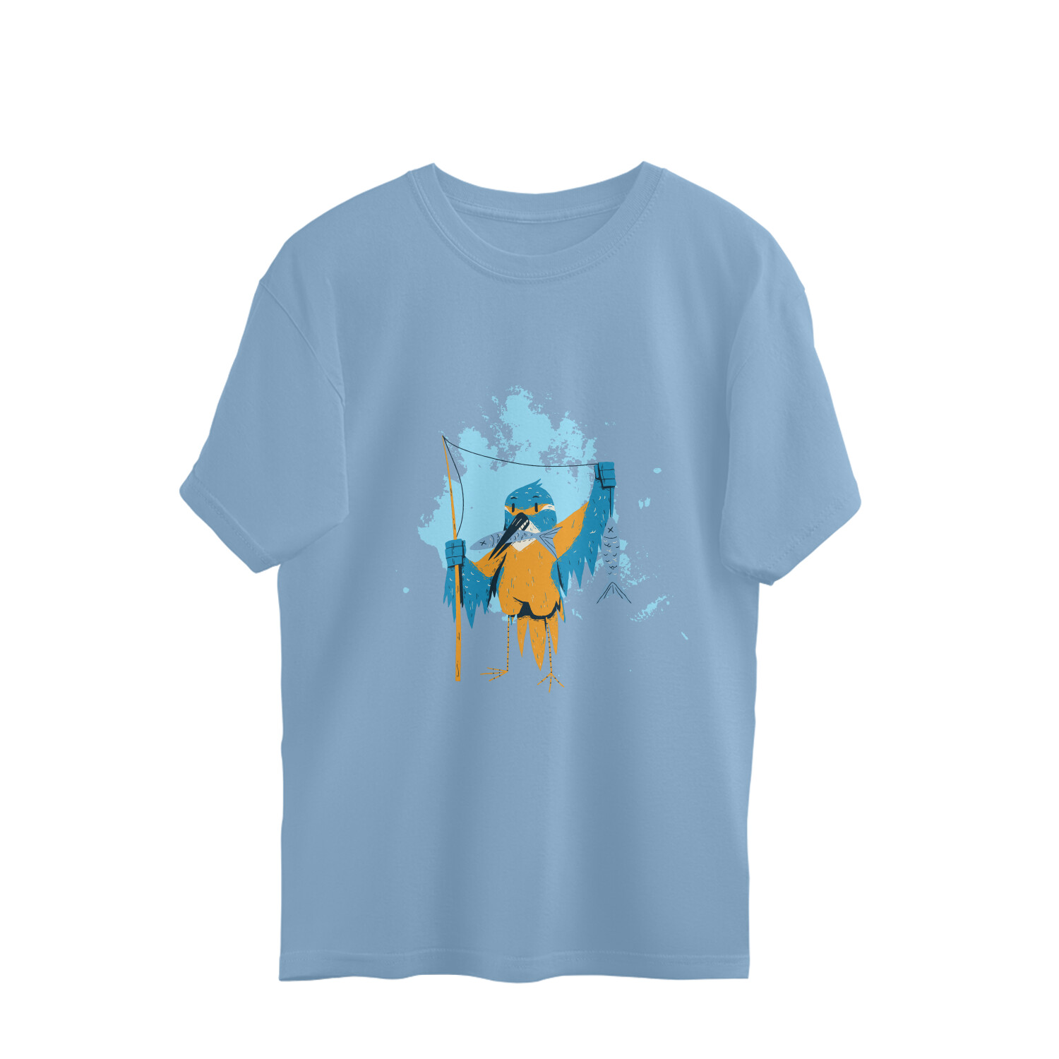 front-6908bd7512b40-Baby_Blue_S_Oversized_T-shirt.jpg kingfisher bird printed oversized t shirt